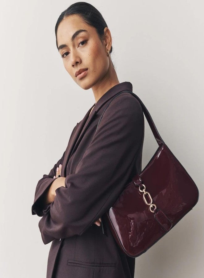 HaveGlam Premium PU Leather Sling Bag for Women | Elegant Chain Strap Crossbody Handbag | Stylish Small Shoulder Purse with Magnetic Button Closure-Maroon - Image 5